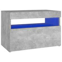 Table de chevet avec lumières  béton gris 60x35x40 cm
