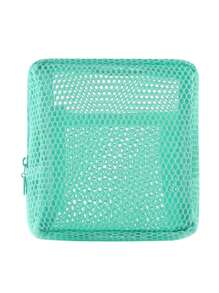 1pc Mini Macaron Color Fresh Style High-Quality Mesh Square Cosmetic Bag (Hanging Strap Sold Separately, Random Color), Women/Girls Makeup Pouch, Wallet-Style Portable Makeup Brush Holder Clutch Bag With Zipper, Suitable For Storing Lipstick, Mini Makeup Brushes, Skincare Products, Bluetooth Earphones, Small Items, Household Goods, Gifts, Suitable For Halloween, Christmas And Multi-Purpose - Multicolor - View 17