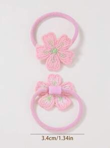 10pcs/Set Girls Baby Kids Embroidered Flower Cute Princess Hair Ties, Hair Accessories, Hair Scrunchies, Hair Rings, Won't Damage Hair