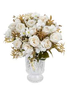 1PC/3PCS 人造花-玫瑰、丝绸玫瑰、假植物、家居、餐厅、客厅、户外花园装饰、插花艺术、摄影道具、秋季、春季、花瓶、花墙、花环、新娘花束、婚礼装饰、DIY 花环材料、生日派对装饰材料、家居装饰配件、情人节。