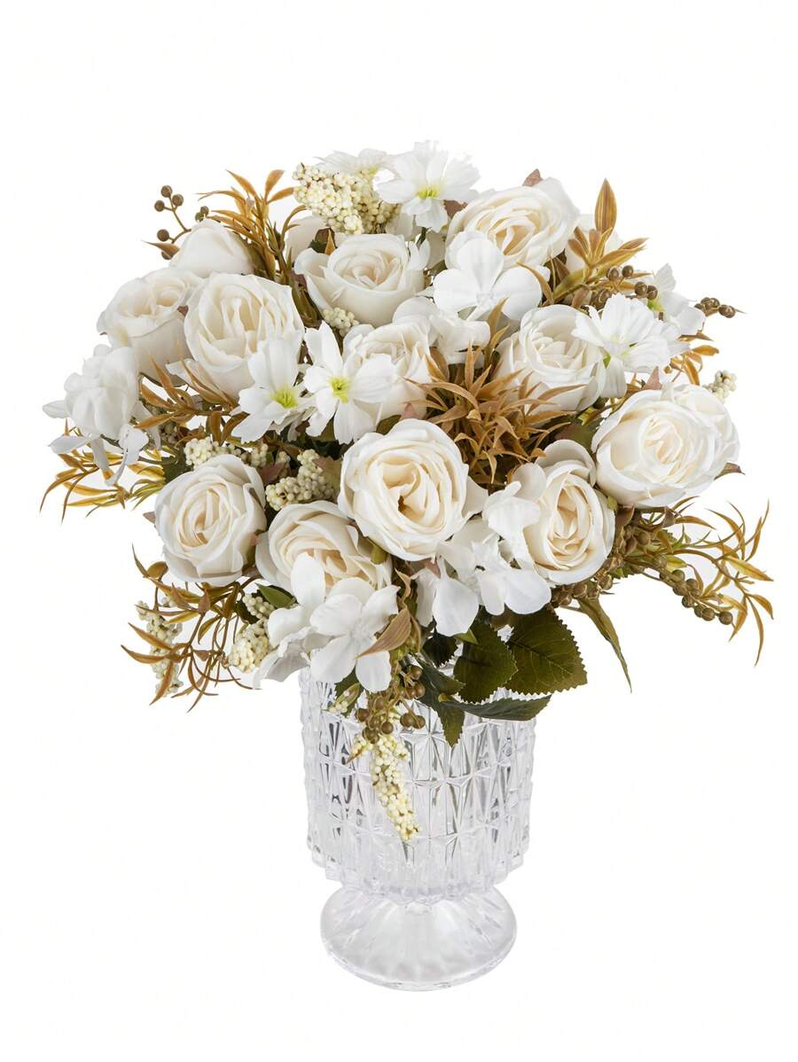 1PC/3PCS 人造花-玫瑰、丝绸玫瑰、假植物、家居、餐厅、客厅、户外花园装饰、插花艺术、摄影道具、秋季、春季、花瓶、花墙、花环、新娘花束、婚礼装饰、DIY 花环材料、生日派对装饰材料、家居装饰配件、情人节。