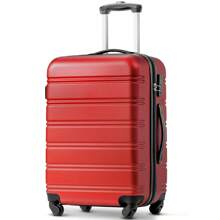 ABS Hard Shell Travel Trolley Suitcase 4 Wheel Luggage Set Hand Luggage, 28", (Black/ Golden/ Purple/ Orange/ Red) - Red - View 1