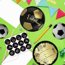 12 Cool Football Invitation Cards For Football Birthday Parties, Football Gatherings - Suitable For All Football Enthusiasts, Perfectly Matched With Party Decorations, Perfectly Highlighting The Theme