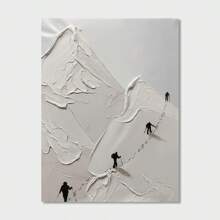 1幅白色雪山登山者帆布墙画 - 高品质装饰画，厚实纹理设计，适用于客厅、卧室或办公室装饰，山景墙画，不含画框 - 彩色 - 查看 11