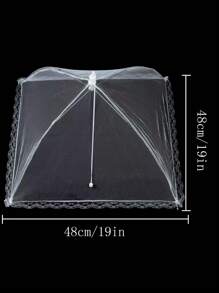 1pc Outdoor Mesh Food Cover, Picnic Accessories, Barbecue And Party Food Tent, Fruit Cover (White Mesh)