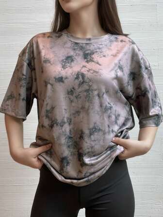 女式宽松大码 T 恤 圆领 短袖 运动上衣 休闲衬衫 Y2K 2024 基本款 T 恤