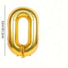 Globos de número de lámina con helio color dorado de 32 pulgadas, globos de números grandes y enormes para decoración de fiestas de cumpleaños y celebraciones, globos grandes - Dorado - Ver 12