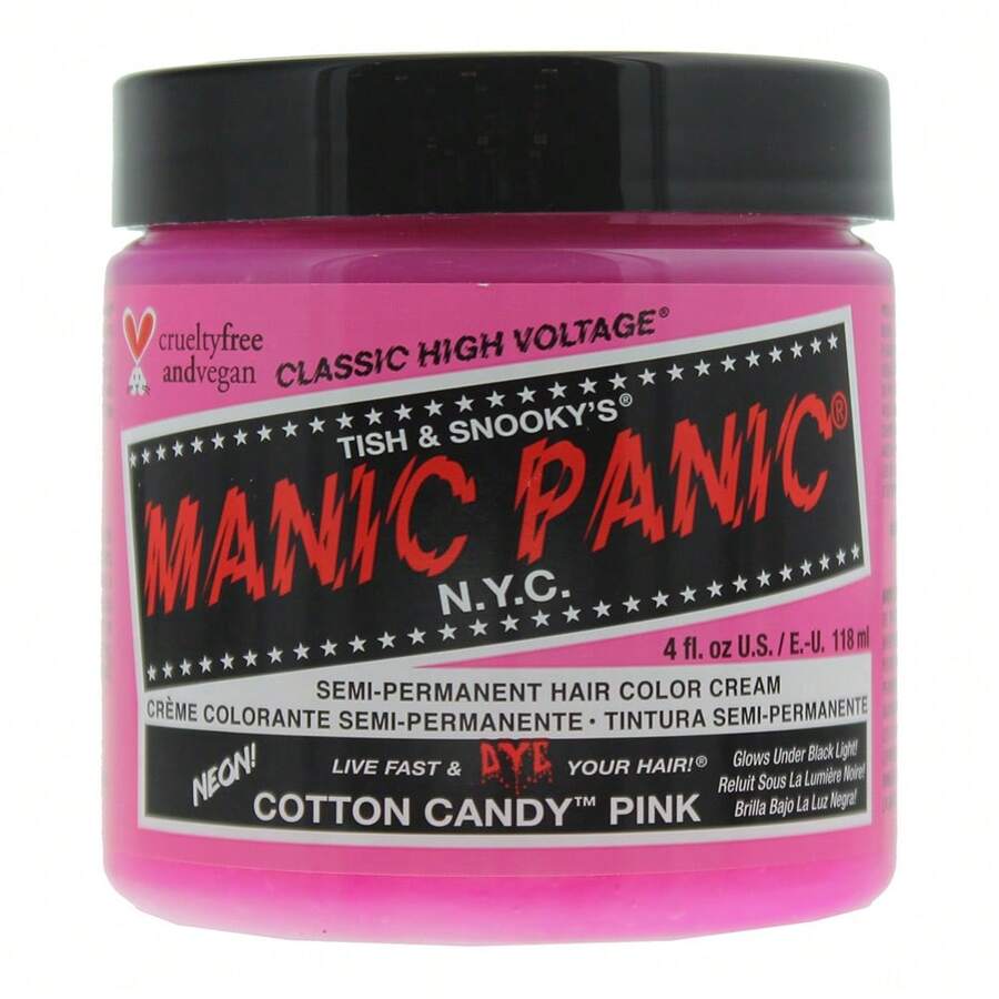 Manic Panic Classic High Voltage Cotton Candy Pink Semi-Permanent Hair Color Cream 118ml - Cotton Candy Pink - View 1