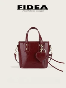 Nuevo bolso de cubo de moda para mujer de unicolor y minimalista de piel de PU, estilo elevado perfecto para citas y salidas informales, versátil bolso cruzado mini