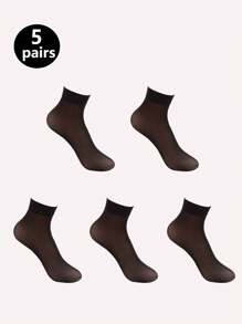 5/10/20 زوج من جوارب النساء القصيرة ذات السلك الفولاذي، تصميم أنيق للصيف، مضاد للفرقعة، شفاف، قابل للتنفس - متعدد الألوان - مشاهدة 15