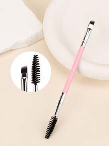 1支/3支/5支/10支装双头眼影刷、睫毛刷、化妆刷、美妆工具、便携旅行装化妆品刷、眉刷、眼影刷、螺旋刷、睫毛刷 - 粉色 - 查看 4
