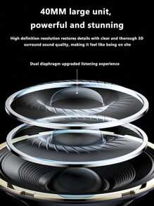 Portable Folding Headband Receiver,ABS Plastic Material,Super Long Battery Life, Anc Noise Reduction, Soft Big Earmuffs, The Game