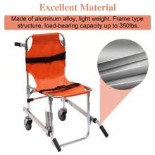 Manual Stair Chair Emergency Evacuation Lifting Climbing Wheel Chair 2 Wheel - Orange - View 4