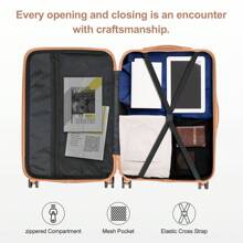 SUNROAD 3 Piece Travel Suitcase With Corner Protectors, 20/24/28 Inch, Durable Hard Shell, 360 Degree Spinner Wheels, Multifunctional, Large Capacity, Lightweight, Fashionable Multicolor - 3 in 1黑色撞棕色 - View 5