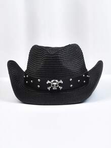 1pc strohoed voor heren mode punk stijl western cowboyhoed panama jazz zon strand hoeden