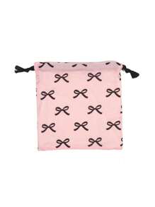 1PC S/L Bow Drawstring Mini Bag, Travel Portable Storage Bag, Storage Hanging Bag Holiday Essentials Holiday Travel Essentials Travel Bag Travel Accessories