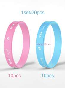 20 pezzi Braccialetti di rivelazione del sesso del bambino per festa di genere, blu/rosa, braccialetti in silicone per la rivelazione del genere per decorazioni festa di nascità - blu rosa - Visualizzare 13