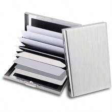 Thời trang 6/8/10 Khe cắm thẻ Giá đỡ thẻ Vỏ thép không gỉ Hộp chống khử từ Hộp đựng đồ di động Bảo vệ Giá đỡ thẻ màu đen Quà tặng Halloween Quà tặng ngày nhà giáo Quà tặng cho phụ nữ Quà tặng cho nam giới Ví Ví mini Ví Ví RFID Ví đựng thẻ - Bạc - Xem 15