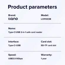 Llano USB 2 In1 Card Reader OTG Type-C TF/SD 2T Card Reader