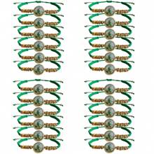 24 Stücke grüne St. Judas Armband, handgefertigte mexikanische Rosenkranz Armbänder, Tadeo handgefertigter Schmuck Rosenkranz Geschenk