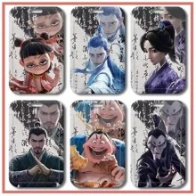1pc Nezha Cartoon Card Holder, Student Flip Cover Bus Card ID Card Protective Case
