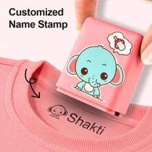 Timbro personalizzabile con nome cartoni animati per abbigliamento, scarpe, lunch box, zaini - in plastica resistente, inchiostro nero impermeabile, facile da usare, senza piume, ideale per articoli scolastici e da ufficio