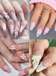 1 Stück 3D Schleifen-Nagel-Schnitzform, Relief Schleifenmuster Design Vorlage, DIY Nail Art Ausformungswerkzeug, Nagelzubehör, Nagelwerkzeuge, Nail Art Werkzeuge, Schulanfang, Nägel, Nagelwerkzeuge für Aufklebe-Nägel