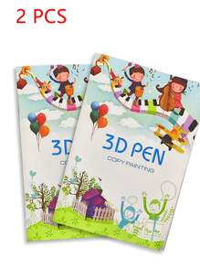 DORMYETIC 20pcs Double-Sided Printed 3D Pen Copy Pattern Textbook, 3D Printing Pen Model Patterns, Painting Textbook, 3D Pen Drawing Handbook. 3D Pattern Model Tracing Files, Includes Transparent PVC Copy Boards.