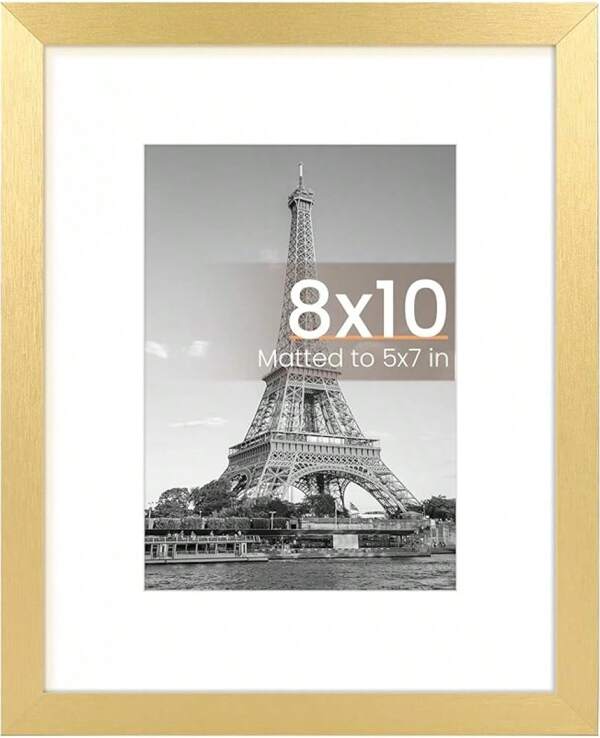 Upsimples 8x10 Picture Frame, Display Pictures 5x7 With Or 8x10 Without, Wall Hanging Photo Frame, Black, 1 Pack
