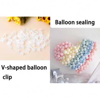 50 件 100 件 V 形夹子婚礼生日派对气球配件 V 形密封夹用于气球密封