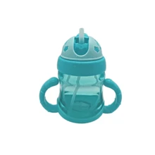 Water Bottle Drinking Cup With Lid And Straw + Plastic Handle 200ML - Baby Blue - View 1