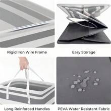 1pc Large Capacity Folding Laundry Basket, Fabric Storage Laundry Bag, Laundry Basket, Fabric Storage Basket, Folding Dirty Clothes Storage Basket, Bathroom And Bedroom Laundry Organization And Storage, Room Decoration, Home Decoration Home Bathroom Decor