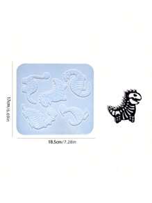 1pc 2 Pieces Gothic Dinosaur Skeleton Silicone Mold Set For Charm, Keychain, Earring, Necklace Jewelry Making, Suitable For Everyday Wear