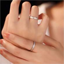 1 件女士优雅不锈钢戒指 - 哑光表面、镀银、防过敏且可清洗 - 非常适合订婚、婚礼或日常魅力 - 如圖 - 查看 6