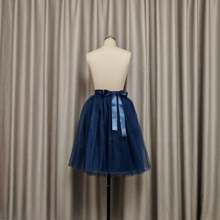 Women's High Waisted Asymmetrical Tulle Skirt Wedding Petticoat, 4 Layers Tulle + 1 Layer Lining Tutu Skirt, Bridesmaid Skirt, Long Colorful Skirt With Puffy Design, Ball Gown, Princess Skirt Fall Clothes For Women - Multicolor - View 4