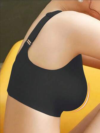 Prisvärd Plus Size Seamless Backless Wireless Justerbar Sport BH, tunn