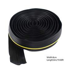 Rainaut 20Ft Garage Door Floor Strip Bottom Seal Threshold Rubber Weather Replacement US [Gift For Family&Friends] - Black+Yellow - View 4