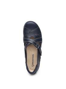 Women Comfortable Loafers Arch Support Mary Jane Style Slip On Casual Walking Hollow Cutout Flats Loafers Closed Toe Work Shoes - Màu xanh lam - Xem 6