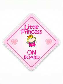 1pc Big-Eyed Pink Baby Reflective Car Sticker 'Baby On Board' Warning Sign For Car Windows, Everyday Use - Pink - View 11