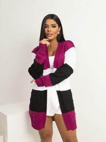 Knitted Cardigan Winter Women's Fashion Knitted Blouse | Knitted Winter Coat Max Cardigan Lover - 紫紅色大衣 - 查看 1