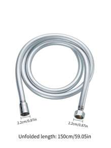 PVC Smooth Shower Hose 1.5M / 59 Inch With Anti-Twist Brass Connections - Universal Replacement, Flexible, Kink And Leak Proof - Silver - View 7