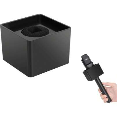  YOUSHARES Microphone Square Cube Flag Station - Mic Wireless Handle Flag Station For Interview GO Handheld, Compatible With Most Wireless Microphone Handheld, Black