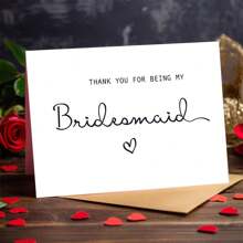 1pc Unique Bridesmaid Thank You Card, "THANK YOU FOR BEING MY BRIDESMAID", A Heartfelt Appreciation For The Thoughtful Bridesmaid - Multicolor - View 9