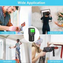 Backlit 5-In-1 Wall Scanner - Stud Finder For Wood, Metal & Live AC Wire Detection - Battery Powered (Batteries Not Included)