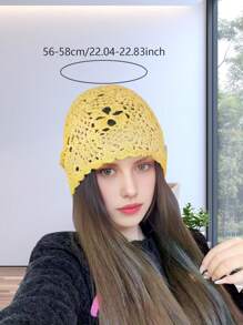 Handgemachte Strickmützen für Frauen, Japan-Stil, dünn für Frühling und Sommer, Cut Out - A - Übersicht 2