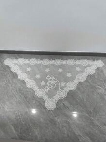 1 pezzo di tessuto con pizzo color avorio, dimensioni 128cm*65cm, adatto per cappelli, elementi decorativi, paralumi, tovaglie, gonne per abiti, accessori per capi di abbigliamento