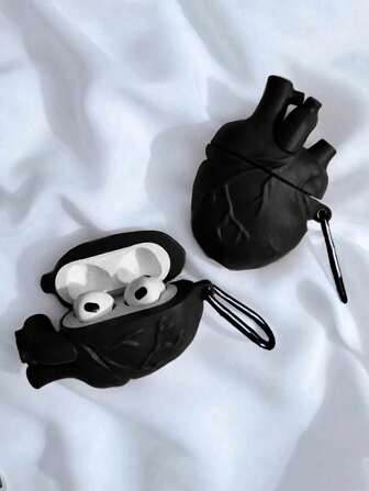 1 个独特心形蓝牙耳机保护壳兼容 Apple Pro 第 2 代、1/2/3/4 代蓝牙耳机可爱卡通风格男女通用创意保护套（不含耳机）