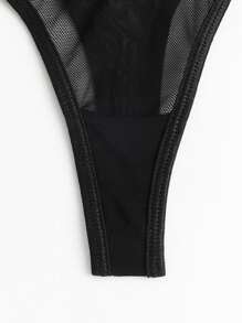 Lencería sexy para mujer, conjunto de 2 piezas de sujetador con embellecimiento de círculo en el cuello, de corte hueco, apta para uso en clubes nocturnos y espectáculos