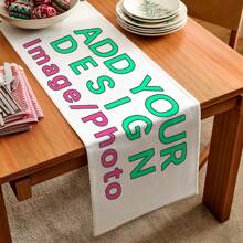 1pc Customized Table Runner - Design With Your Photo Or Text, 13*72 Inches, Machine Washable, Reusable, Stain Resistant, Suitable For Party Decor, Valentine's Day, Easter, Mother's Day, Halloween, Christmas, Birthday, Wedding Restaurant - Multicolor - View 10