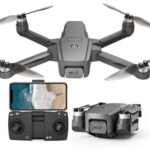 IDEA16P Drohne mit Kamera 1080p, 5GHz WiFi, Brushless Motor, 40 km/h Max Geschwindigkeit, Level 4 Windwiderstand, Faltbarer FPV RC Quadcopter, 2 Batterien, großes Geschenk für Erwachsene